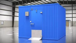 Modular Cold Warehouse With Racks Blue 3D model