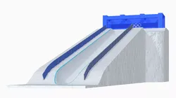 Official Olympic Halfpipe Snowboard Track with Walls 3D model