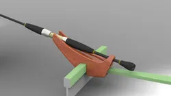 One piece rod holder