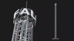 Portable Skyfall Attraction Red Rigged 3D model