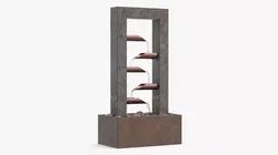 Rectangular Indoor Fountain with Stone Base 3D model