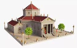 Roman Temple Building 3D model