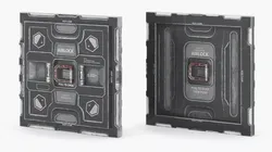Sci-Fi Emergency Airlock Door Grey 3D model