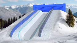 Snowboard Halfpipe Ramp Structure with Ice Walls 3D model