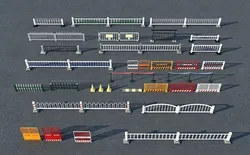 Traffic guardrail 3D model