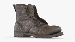 Vintage Steel Toe Safety Boot Brown Used 3D model