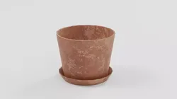 Weathered Terracotta Flower Pot with Saucer - PBR Low-poly 3D model