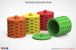 Wicker wooden box