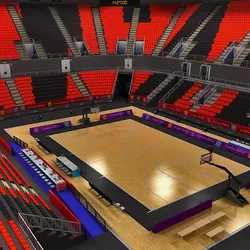 Basketball Arena Interior and Exterior 3D model