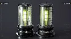 Beacon Light 06 - Cage-Guarded Industrial Lamp Low-poly 3D model