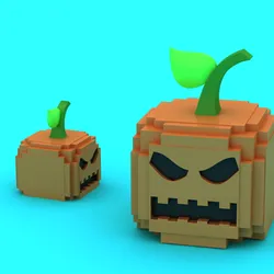 Blocky Pumpkin Grump  Toy 3D Printable Model