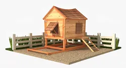 Chicken Coop Textured Low-poly 3D model