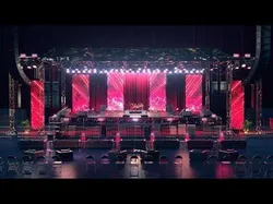 Concert Arena Stage  Modular 3d Kit with Drum Guitar Synthesizer Low-poly 3D model