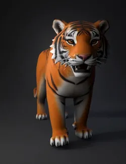 create a realastic tiger with normal poly normal using in maya and ble