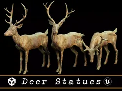 Deer Statues Low-poly 3D model
