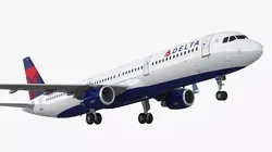 Delta Airlines Airbus A321 with Interior Rigged for Maya 3D model