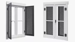 Double Casement Window with Exterior Shutters 3D model