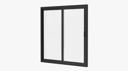 Dual Panel Sliding Door Black 3D model