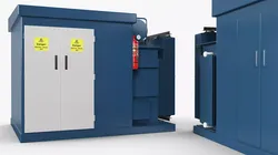 Electrical Transformer Substation Blue 3D model