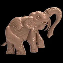 Elephant with Basic Ornaments 3D Printable