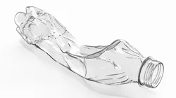 Empty Plastic Beverage Bottle Crushed Clear 3D model