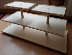 Etagere table with printed clamp, round, 22mm, 3x M5 screws