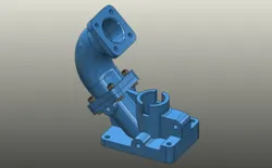 Flanged Coolant Outlet Elbow with Mounting Base