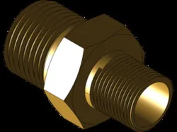 hexagon nipple threaded pipe fitting 1/4" Male NPT x 1/8" Male NPT