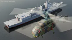 Korean KDX III Batch II Destroyer with Helicopter 3D model