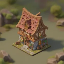Medieval Fantasy Hospital House High Quality STL 3D model