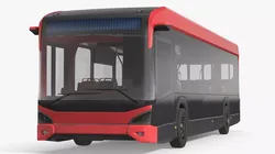 Modern Urban City Passenger Bus Red Black 3D model