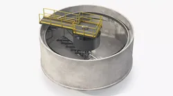 Primary Wastewater Circular Clarifier Gray 3D model