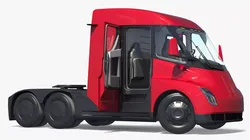 Tesla Semi Electric Truck Red Rigged 3D model