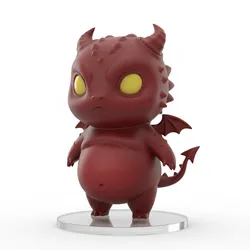 Chibi demon with tiny horns, chibi, demon, cute demon, mini demon, tiny horns, fantasy creature, stylized demon, cartoon demon, 3d print figure, chibi monster