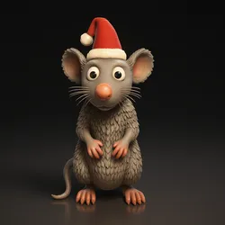 Christmas Mouse – Festive | Holiday Mouse Figurine | Santa Hat Mouse Ornament