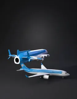 create a 3D model of airplane mockup