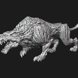 Dark Fantasy Demon Wolf