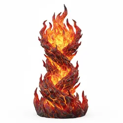 Fire elemental rising, fantasy creature, mythical figure, magical being, legendary monster, fantasy statue, stylized model, heroic figure, dark fantasy, printable model, 3d print figure