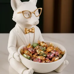 Fox Butler Candy Bowl – Stylish 3D Printed Candy Holder | Elegant Fox Bowl Decor
