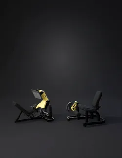 gym machine with yellow accents black metal frame padded seat and ba
