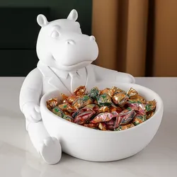 Hippo Butler Candy Bowl – Cute 3D Printed Candy Holder | Hippo Snack Bowl Decor
