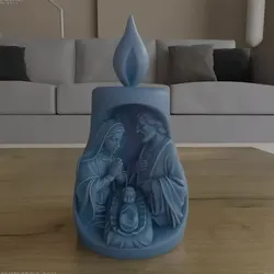 Holy Family Nativity Candle 3D Printable STL Model