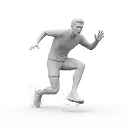 Runner stumbling forward, humanoid figure, dynamic pose, expressive character, stylized model, action pose, 3d printable figure, fantasy human, dramatic stance, collectible model, 3d print statue