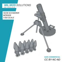 12cm schwerer Mörser der Wehrmacht für Bolt Action (28mm)