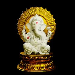 Divine Lord Ganesha Idol with Golden Aura