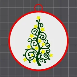 Fișiere pentru imprimante 3D | Fișier 3MF | Christmas tree ornament that is easy to add a name to.