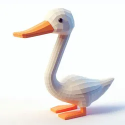 Lowpoly Duck Figurine for Wild Life Animal Play