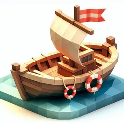 Modern Sailing Boat Model with Oar for Voyage