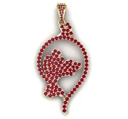 Ruby Floral Art Pendant – 3D Jewelry Model