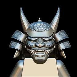 Samurai Oni Mask & Kabuto Helmet - Minifigures Custom